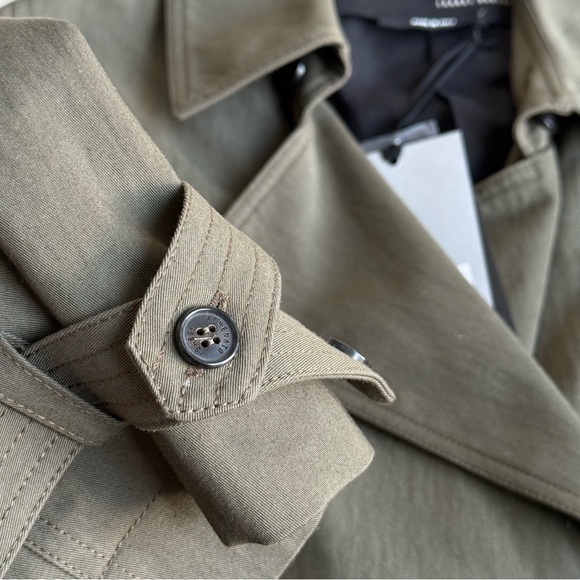 Isabel Benenato NWT Green Black Oversized Long Sleeve Trench IT 42 US M (8-10) - Picture 7 of 12